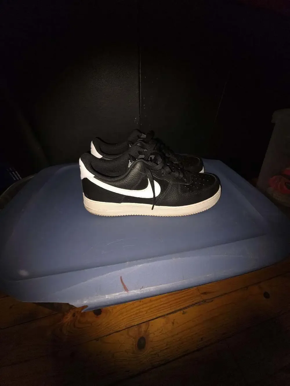 Nike Air Force 1 '07 Low Black White Pebbled Leather Men's Shoes CT2302-002